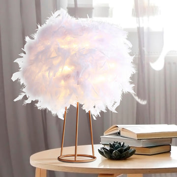 Stork 16" Feather Metal LED Table Lamp - JONATHAN Y